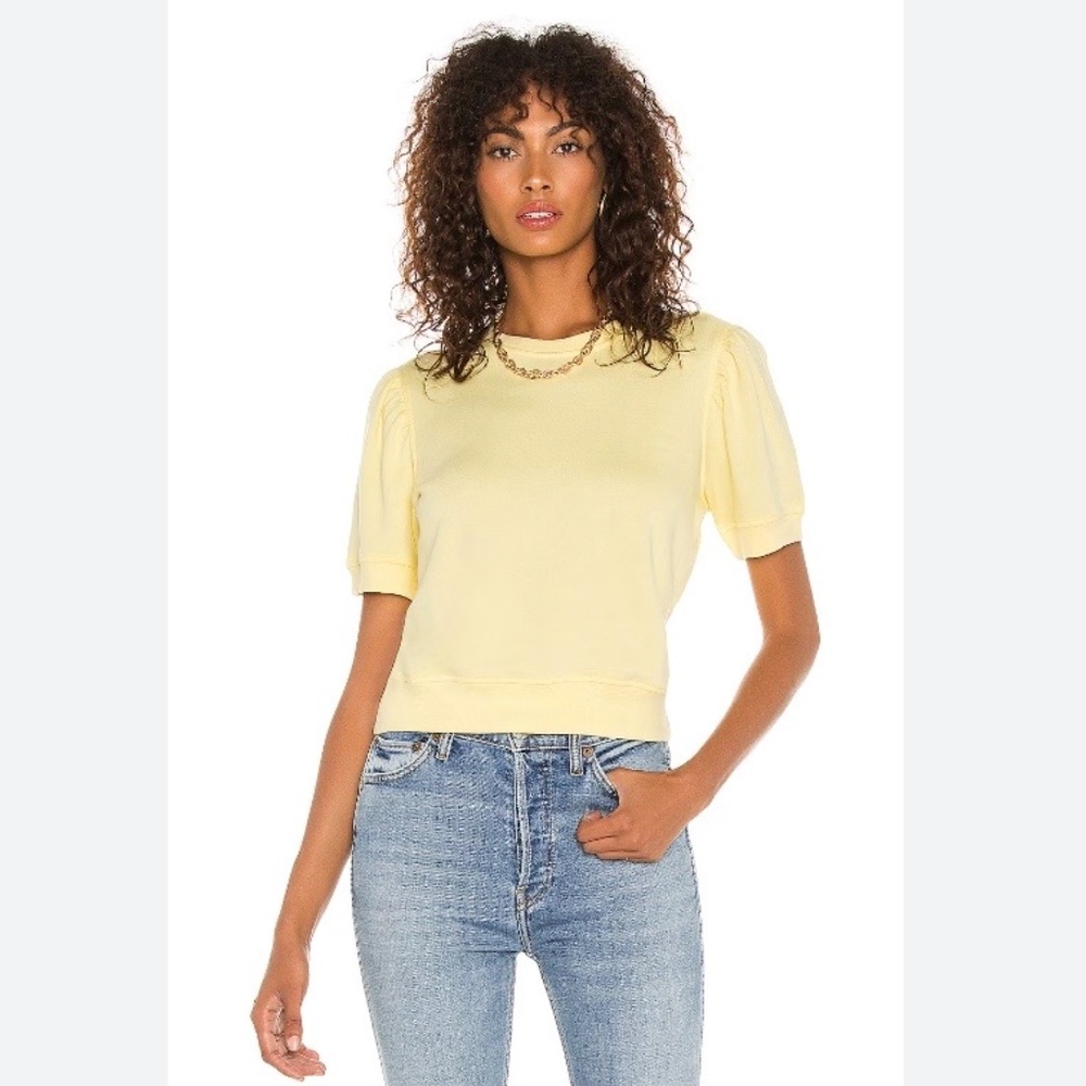 David Lerner Jade Puff Sleeve Top in Lemon